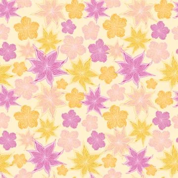 Floral pattern. Flower seamless background. Flourish ornamental garden Stock Illustration