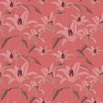 Floral pattern. Flower seamless background. Flourish ornamental garden Stock Illustration