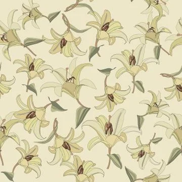 Floral pattern. Flower seamless background. Flourish ornamental garden Stock Illustration