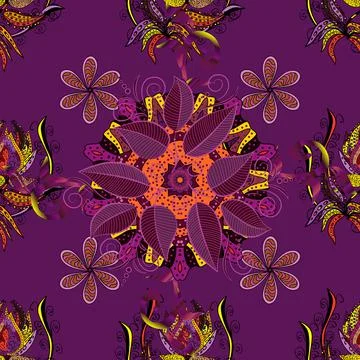 Floral pattern. Flower seamless background. Vector illustration. Flourish orname Stock Illustration