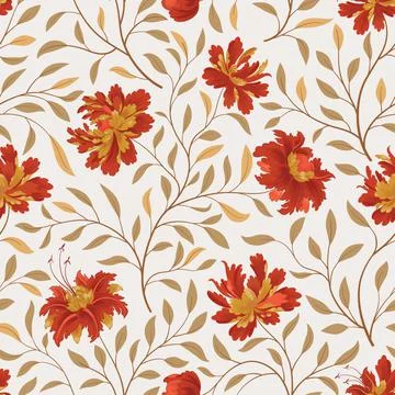 Floral pattern. Flower seamless background. Flourish ornamental fall garden イラスト素材