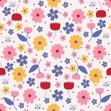 Floral pattern. Flower seamless pattern. Vector illustration Illustrazione stock