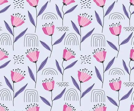 Floral pattern with flowers. Stock Illustration