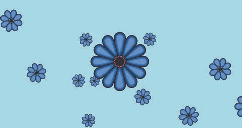 Floral pattern flowers spring print graphic summer purple green background イラスト素材