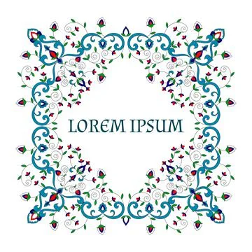 Floral pattern frame vector Stock Illustration