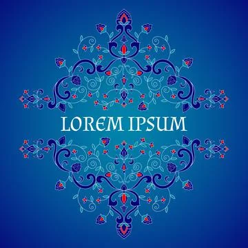 Floral pattern frame vector Stock Illustration