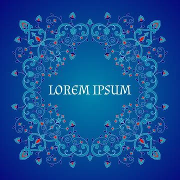 Floral pattern frame vector Stock Illustration