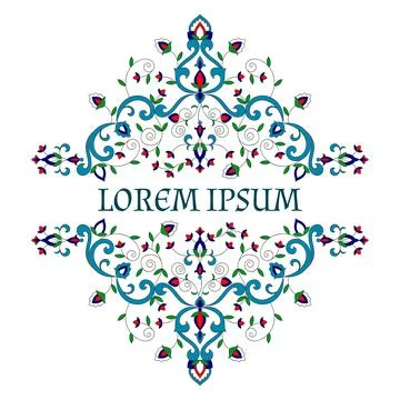 Floral pattern frame vector. Indian spa ornament Stock Illustration