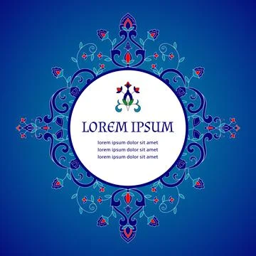 Floral pattern frame vector. Indian spa ornament Stock Illustration