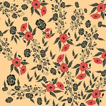 Floral Pattern Illustration Design Stock Illustration