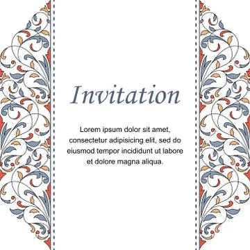 Floral pattern for invitation or greeting card Stock Illustration
