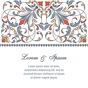 Floral pattern for invitation or greeting card Stock Illustration