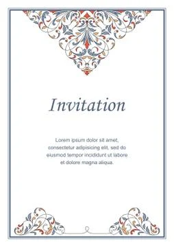 Floral pattern for invitation or greeting card Stock Illustration