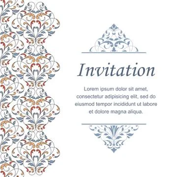 Floral pattern for invitation or greeting card Stock Illustration