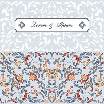 Floral pattern for invitation or greeting card Stock Illustration
