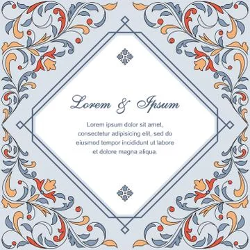 Floral pattern for invitation or greeting card Stock Illustration