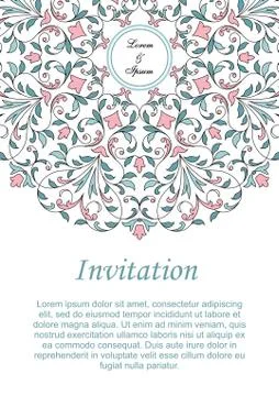 Floral pattern for invitation or greeting card Stock Illustration