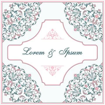 Floral pattern for invitation or greeting card Stock Illustration