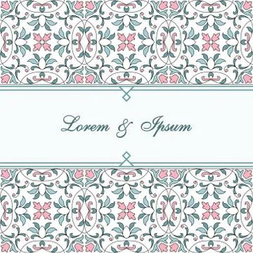 Floral pattern for invitation or greeting card Stock Illustration