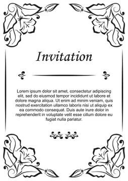 Floral pattern for invitation or greeting card Stock Illustration