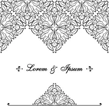 Floral pattern for invitation or greeting card Stock Illustration