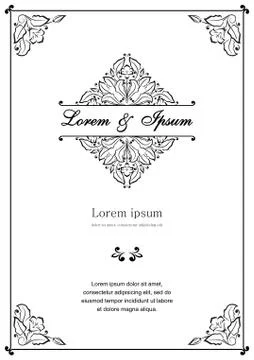Floral pattern for invitation or greeting card Stock Illustration