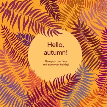 Floral pattern with leaves. Nature frame background. Fall card decor 스톡 일러스트