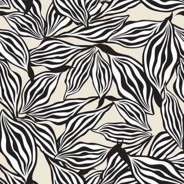Floral pattern. Leaves seamless background. Ornamental garden Stock Illustration