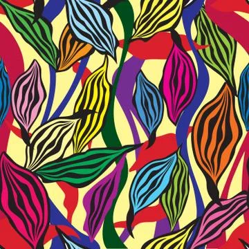 Floral pattern. Leaves seamless background. Ornamental garden Stock Illustration