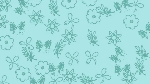 Floral Pattern on a Light Blue Background. Stock Footage 319217889