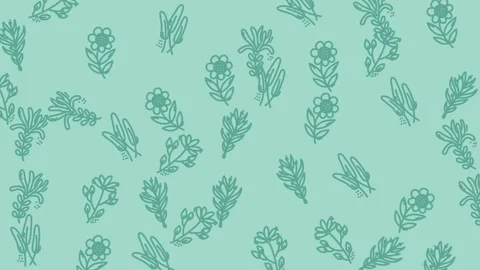 Floral Pattern on a Light Green Background - A Delicate Design. Stock Footage 319217991