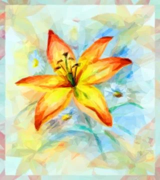 Floral Pattern with Lily Flower Stock Illustration