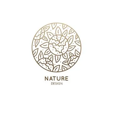 Floral pattern logo Stock Illustration