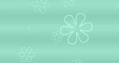 Floral Pattern on Mint Background Stock Footage 303839745