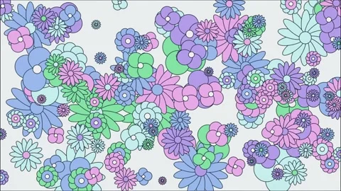 Floral pattern in motion loop animated Stock Footage 330475087