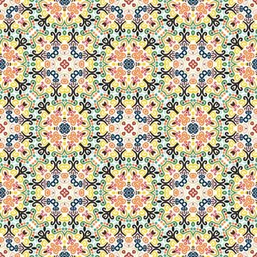 Floral Pattern Orange Weave Elements 스톡 일러스트