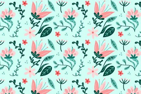 Floral pattern pack pastel colors concept Illustrazione stock