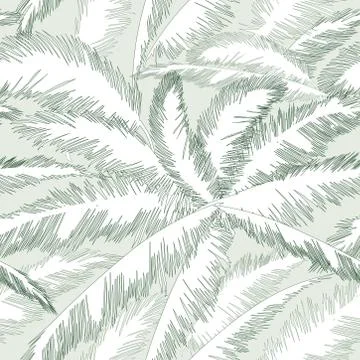 Floral pattern palm tree leaves. Nature spring textured background. Stock Illustration