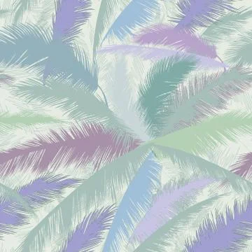 Floral pattern palm tree leaves. Nature spring textured background. Stock Illustration