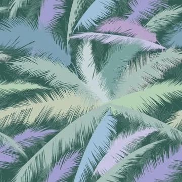 Floral pattern palm tree leaves. Nature spring textured background. Stock Illustration