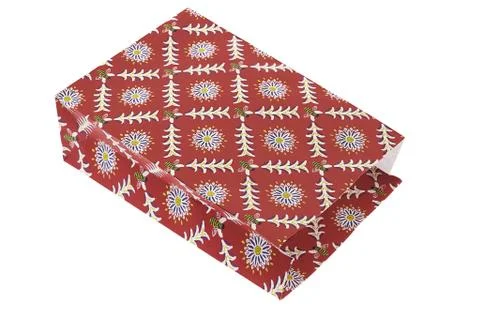 Floral pattern paper bag Stock Photos