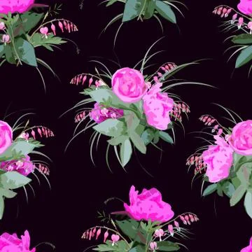 Floral Pattern with Peony Flowers Stock-Illustration