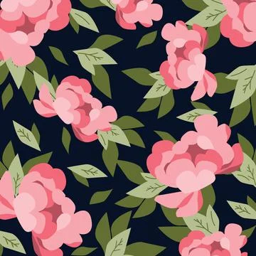 Floral pattern from pink peonies. Stock Illustration
