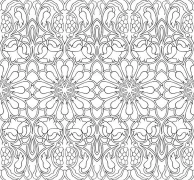 Floral pattern with pomegranates. Stock Illustration