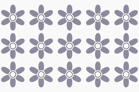 Floral Pattern with Repeating Daisy Shapes in Muted Purple Color Stock Illustration