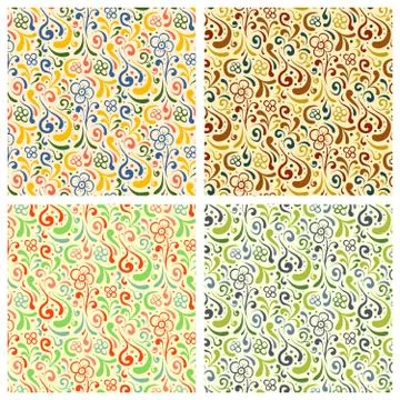 Floral pattern in retro style Stock Illustration