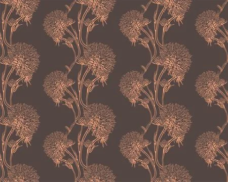 Floral pattern seamless background. Foliage and flower wallpaper design of .. Stock Illustration