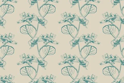 Floral pattern seamless background. Foliage and flower wallpaper design of na Stock Illustration