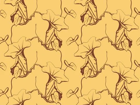 Floral pattern seamless background. Foliage and flower wallpaper design of na イラスト素材