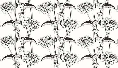 Floral pattern seamless background. Foliage and flower wallpaper design of na 스톡 일러스트